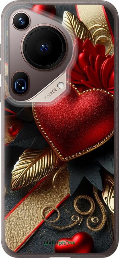 Силиконовый чехол Сердечки v2 для Huawei Pura 70 Ultra - 5832u-3704 изображение 