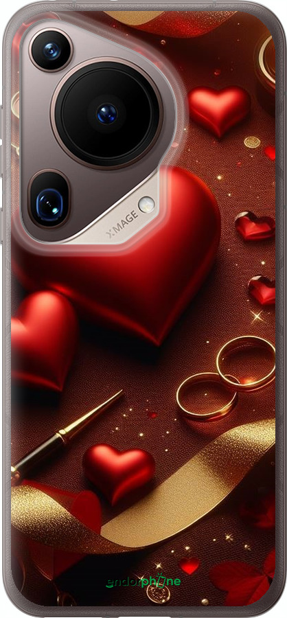 Силіконовий чехол Сердечки v3 для Huawei Pura 70 Ultra - 5833u-3704 изображение 