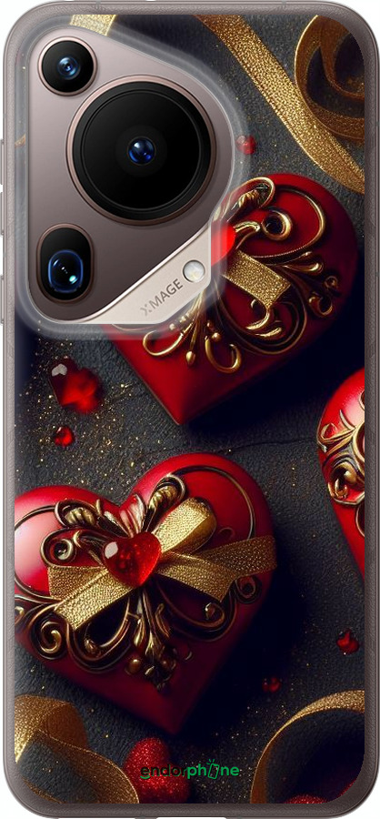 Силиконовый чехол Сердечки v4 для Huawei Pura 70 Ultra - 5834u-3704 изображение 