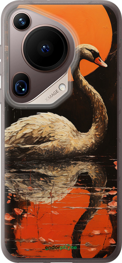 Силиконовый чехол Лебедь для Huawei Pura 70 Ultra - 5964u-3704 изображение 