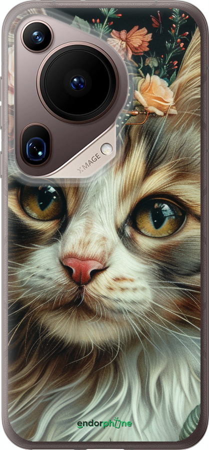 Силиконовый чехол Cats and flowers для Huawei Pura 70 Ultra - 6069u-3704 изображение 