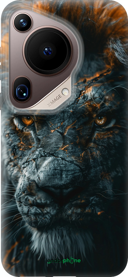 Силиконовый чехол Пламенный лев для Huawei Pura 70 Ultra - 6153u-3704 изображение 