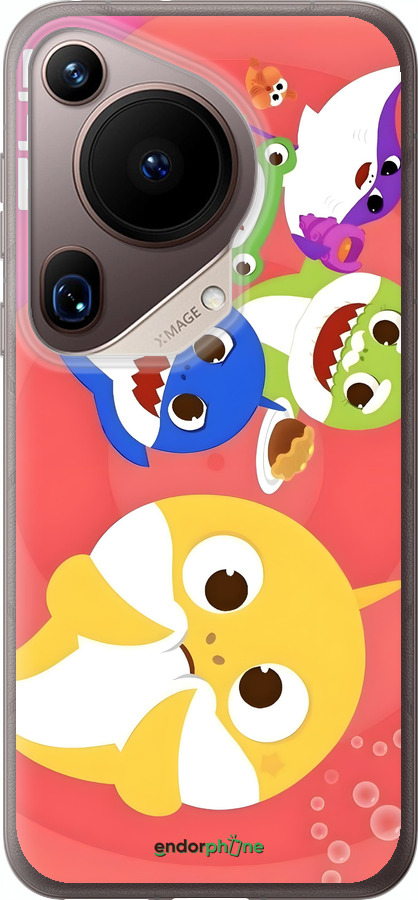Силиконовый чехол Бейби Шаркс для Huawei Pura 70 Ultra - 6305u-3704 изображение 
