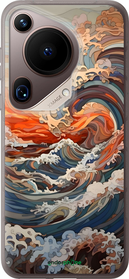 Силиконовый чехол Арт волны для Huawei Pura 70 Ultra - 6324u-3704 изображение 