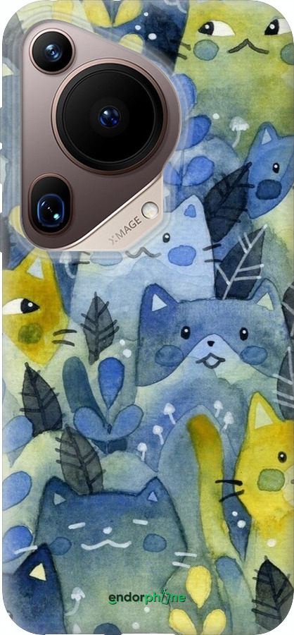 Силиконовый чехол С изображением кошачьего леса для Huawei Pura 70 Ultra - 6447u-3704 изображение 