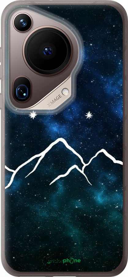 Силиконовый чехол Горы и звезды нарисованы на фоне галактики для Huawei Pura 70 Ultra - 6490u-3704 изображение 