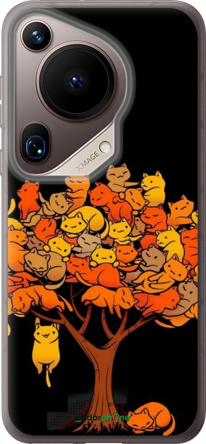 Силіконовий чехол Дерево та котики для Huawei Pura 70 Ultra - 6516u-3704 изображение 