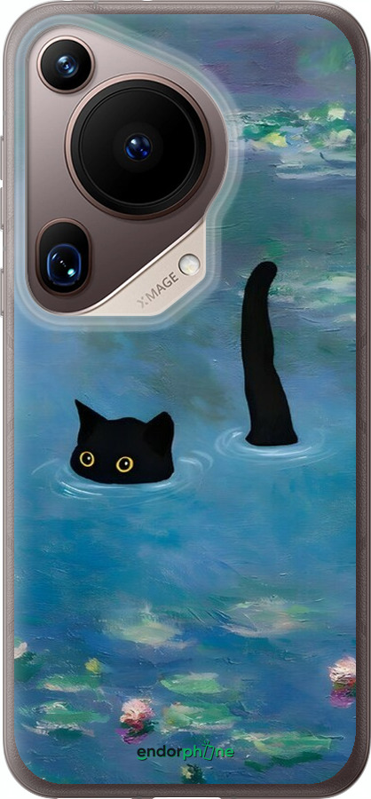 Силиконовый чехол С изображением кота и водяной лилии Monet для Huawei Pura 70 Ultra - 6519u-3704 изображение 