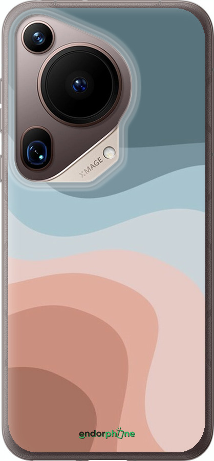 Силиконовый чехол С синими и розовыми волнами в стиле ретро для Huawei Pura 70 Ultra - 6532u-3704 изображение 