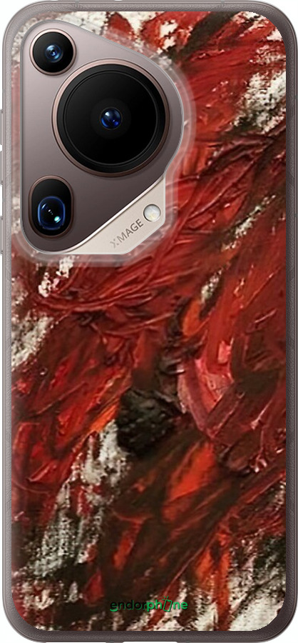 Силиконовый чехол Абстрактная композиция в красных тонах для Huawei Pura 70 Ultra - 6541u-3704 изображение 