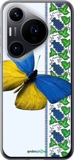 Силиконовый чехол Желто-голубая бабочка для Huawei Pura 70 - 1054u-3703 изображение 