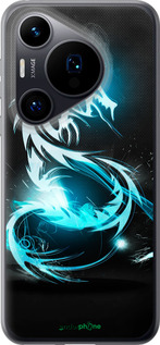 Силиконовый чехол Бело-голубой огненный дракон для Huawei Pura 70 - 113u-3703 изображение 