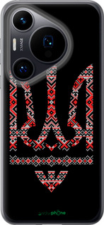 Силіконовий чехол Герб - вишиванка на чорному фоні для Huawei Pura 70 - 1196u-3703 изображение 