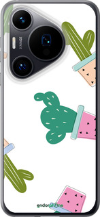 Силиконовый чехол Кактусы в горшочках для Huawei Pura 70 - 3968u-3703 изображение 