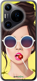 Силиконовый чехол Девушка с чупа-чупсом для Huawei Pura 70 - 3979u-3703 изображение 
