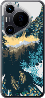 Силиконовый чехол Арт-орел на фоне природы для Huawei Pura 70 - 3983u-3703 изображение 