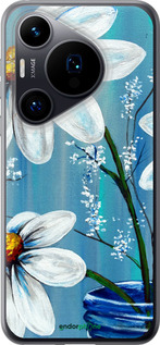 Силиконовый чехол Красивые арт-ромашки для Huawei Pura 70 - 4031u-3703 изображение 