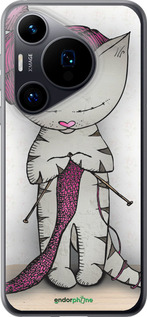 Силиконовый чехол Кошка рукодельница для Huawei Pura 70 - 4056u-3703 изображение 