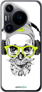 Силиконовый чехол Череп в очках и наушниках для Huawei Pura 70 - 4144u-3703 изображение 