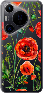 Силиконовый чехол Нарисованные маки для Huawei Pura 70 - 4278u-3703 изображение 