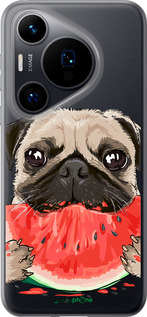 Силиконовый чехол Мопс и арбуз для Huawei Pura 70 - 4665u-3703 изображение 