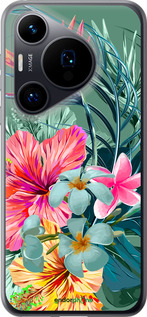 Силиконовый чехол Тропические цветы v1 для Huawei Pura 70 - 4667u-3703 изображение 
