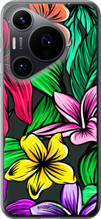 Силиконовый чехол Тропические цветы 1 для Huawei Pura 70 - 4753u-3703 изображение 