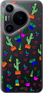Силиконовый чехол Кактусы 4 для Huawei Pura 70 - 4856u-3703 изображение 