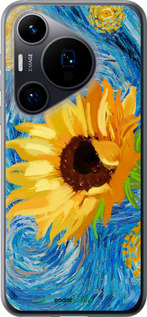 Силиконовый чехол Цветы желто-голубые для Huawei Pura 70 - 5308u-3703 изображение 