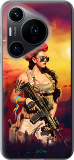 Силиконовый чехол Украинка с оружием для Huawei Pura 70 - 5316u-3703 изображение 