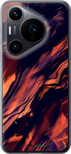 Силиконовый чехол Черно-оранжевая абстракция для Huawei Pura 70 - 5340u-3703 изображение 