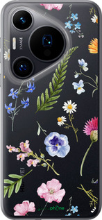 Силиконовый чехол Цветочный фон v2 для Huawei Pura 70 - 5472u-3703 изображение 