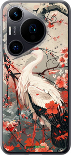 Силиконовый чехол Аист в цвету сакуры для Huawei Pura 70 - 6109u-3703 изображение 