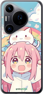 Силиконовый чехол Девочка аниме радуга для Huawei Pura 70 - 6304u-3703 изображение 