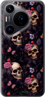 Силиконовый чехол Черепа и розы для Huawei Pura 70 - 6316u-3703 изображение 
