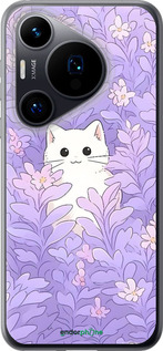 Силіконовий чохол 'Котик в цветах' для Huawei Pura 70 зображення 6