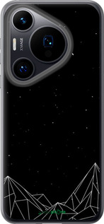 Силиконовый чехол Черно белые абстрактные горы для Huawei Pura 70 - 6437u-3703 изображение 