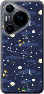 Силиконовый чехол Астрономический узор. Милый дизайн мультяшной вселенной для Huawei Pura 70 - 6446u-3703 изображение 