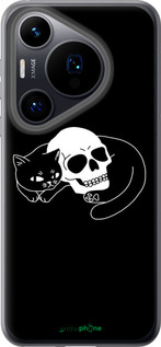 Силиконовый чехол С изображением кота и черепа для Huawei Pura 70 - 6491u-3703 изображение 