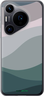 Силиконовый чехол С фиолетовым и бирюзовым ретро-стилем и волнами для Huawei Pura 70 - 6533u-3703 изображение 