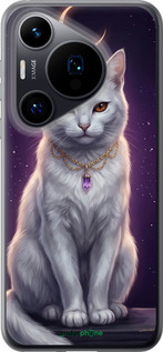 Силиконовый чехол Mystic White Cat Gothic Dark Purple Gold для Huawei Pura 70 - 6805u-3703 изображение 