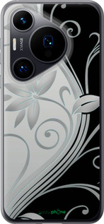 Силиконовый чехол Цветы на чёрно-белом фоне для Huawei Pura 70 - 840u-3703 изображение 