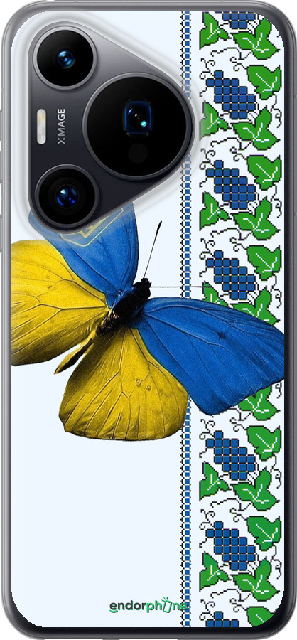 Силиконовый чехол Желто-голубая бабочка для Huawei Pura 70 - 1054u-3703 изображение 