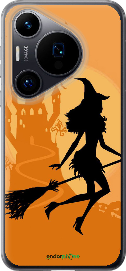 Силиконовый чехол Ведьма на метле для Huawei Pura 70 - 1184u-3703 изображение 