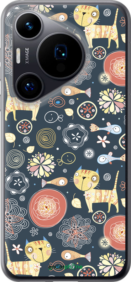 Силиконовый чехол Котята v4 для Huawei Pura 70 - 1224u-3703 изображение 