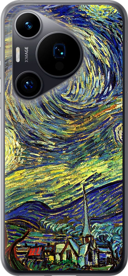 Силиконовый чехол Винсент Ван Гог. Звёздная ночь для Huawei Pura 70 - 163u-3703 изображение 