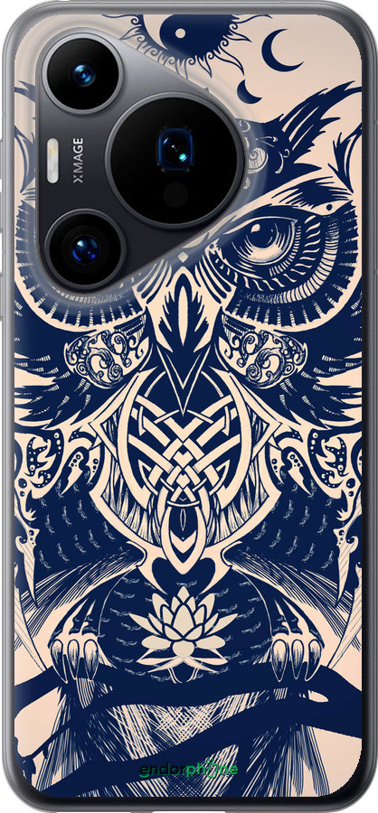 Силиконовый чехол Узорчатая сова для Huawei Pura 70 - 4000u-3703 изображение 