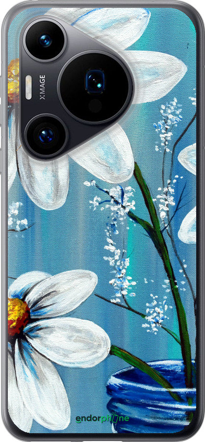 Силиконовый чехол Красивые арт-ромашки для Huawei Pura 70 - 4031u-3703 изображение 