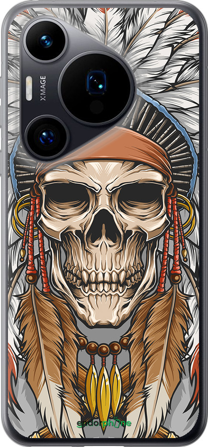 Силиконовый чехол Череп индейца для Huawei Pura 70 - 4032u-3703 изображение 