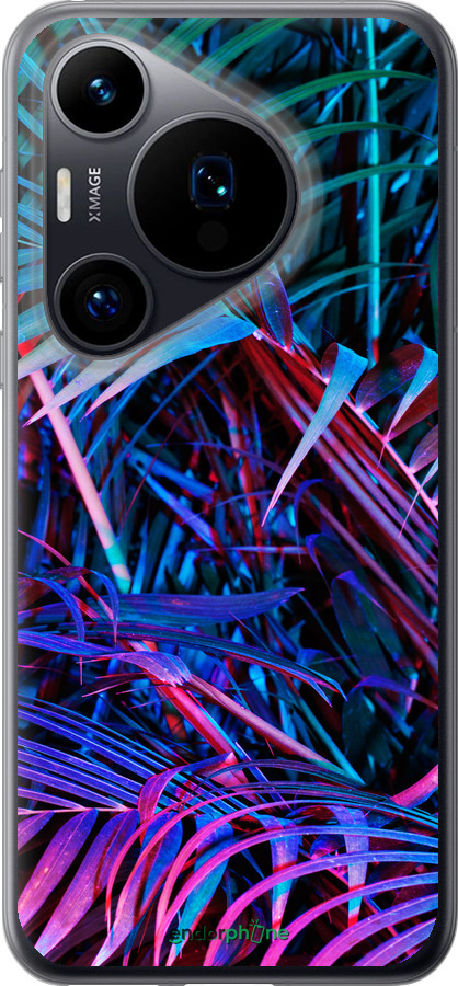 Силиконовый чехол Папоротник под ультрафиолетом для Huawei Pura 70 - 4069u-3703 изображение 